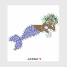 Groen haar, Paarse staart zeemeermin loungen