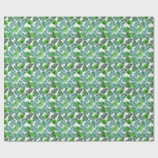 Groen handpalmblaasontwerp cadeaupapier (Vlak)