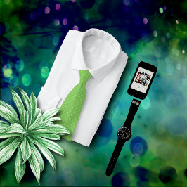 Groen handvest op Chartreuse Stropdas