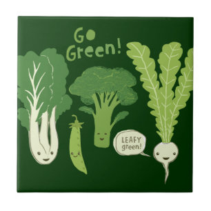 Groen! Happy Garden Veggies Tegeltje