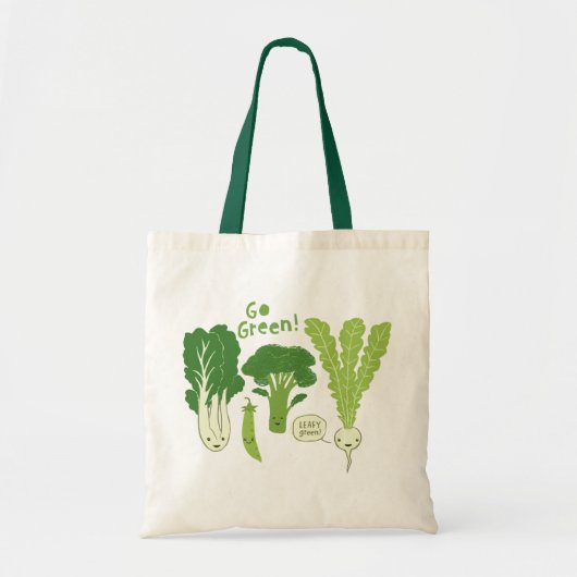 Groen! Happy Garden Veggies Tote Bag (Voorkant)
