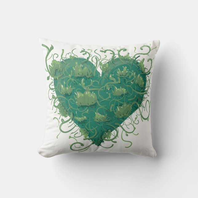 Groen hart binnen kussen (Voorkant)