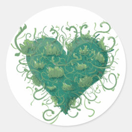 Groen hart binnen ronde sticker