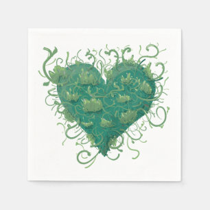 Groen hart binnen servet