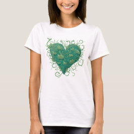 Groen hart binnen t-shirt