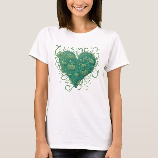 Groen hart binnen t-shirt (Voorkant)