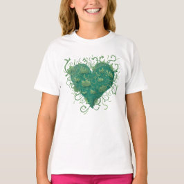 Groen hart binnen t-shirt