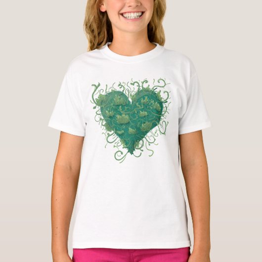 Groen hart binnen t-shirt (Voorkant)