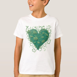 Groen hart binnen t-shirt