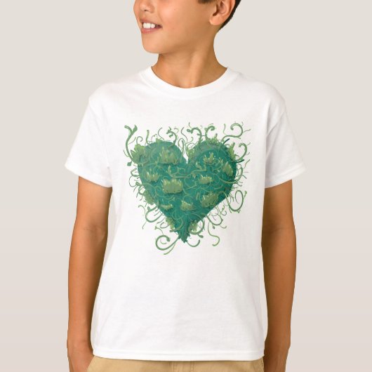 Groen hart binnen t-shirt (Voorkant)