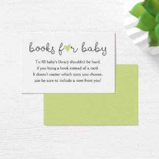 Groen Hart Bring a Book Request Baby shower Visitekaartje