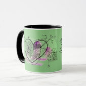 Groen hart en liefde mok (Voorkant links)