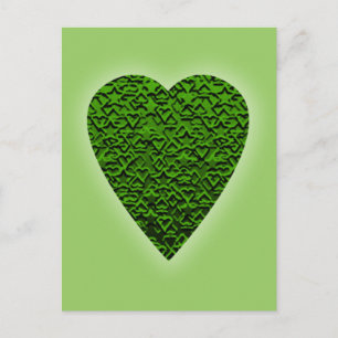 Groen hart. Geoctrooieerd ontwerp van het hart. Briefkaart