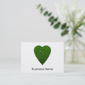 Groen hart. Geoctrooieerd ontwerp van het hart. Visitekaartje (Staand voorkant)