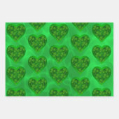 Groen hart met Shamrocks Inpakpapier Vel (Voorkant)