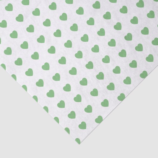  groen hart op wit tissuepapier (Detail)
