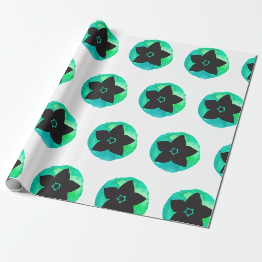 Groen Hawaïaans ventilator Cadeaupapier (Uitgerold)