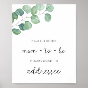 Groen - Help de drukke moeder met adresseren Poster