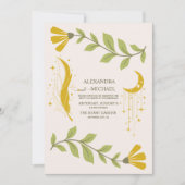  groen hemels botanische bruiloft kaart (Voorkant)