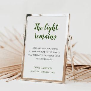 Groen het licht blijft de Quote Memorial Service Poster