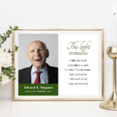 Groen Het Licht Blijft Herdenking Gedicht Met Foto Poster