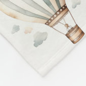 Groen  Hete Luchtballon Monogram Fleece Deken (Hoek)