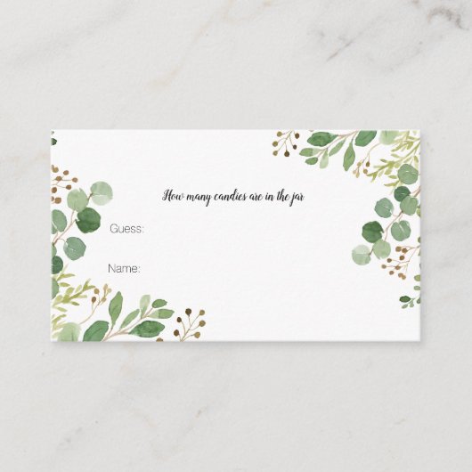 Groen Hoeveel Snoepjes in de pot Kaart (Voorkant)