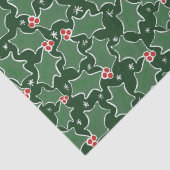 Groen Holly kerstinpakpapier Tissuepapier (Detail)