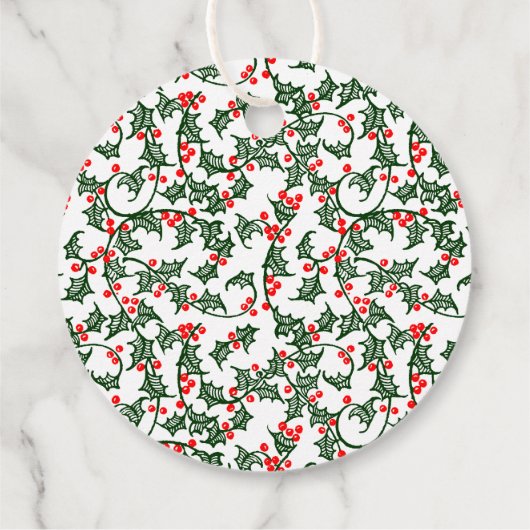  Groen Holly met Red Berries Aangepast Label (Achterkant)