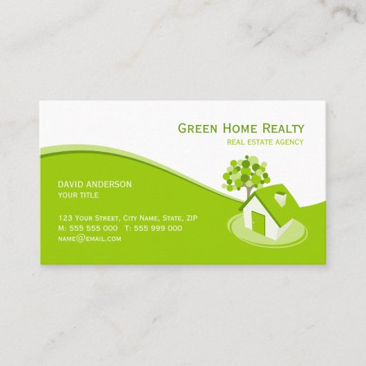 Groen Home Real Estate Eco Insurance visitekaartje (Voorkant)