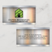 Groen Huis Logo | Metallic Visitekaartje (Voorkant / Achterkant)