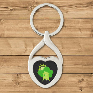 Groen Huis Sleutelhanger