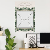 Groen Huwelijksfeest Draagbaar Fotohokje Poster (Thuiskantoor)