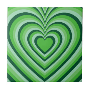 Groen hypnotic Heart Love Pattern Tegeltje