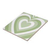 Groen hypnotic Heart Love Pattern Tegeltje (Zijkant)