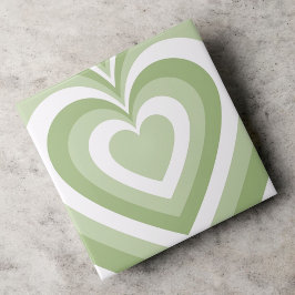 Groen hypnotic Heart Love Pattern Tegeltje