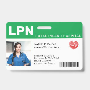 Groen Identificatiebadge met foto van medisch pe Badge