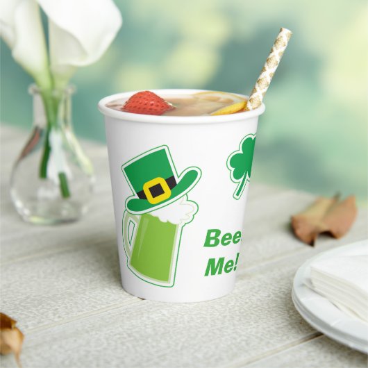 Groen Iers bier Ik St Patrick's Day Papieren Bekers (Insitu)