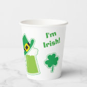 Groen Iers bier Ik St Patrick's Day Papieren Bekers (Achterkant)