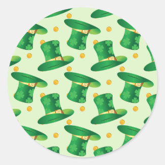 Groen Iers Pet patroon, het dagontwerp van st patr Ronde Sticker