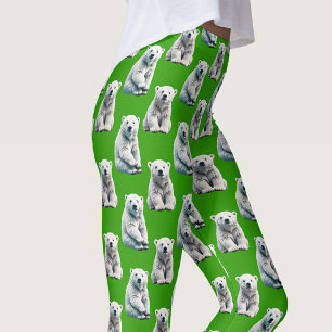 Groen IJsbeer Patroonontwerp Leggings