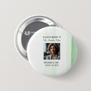 Groen in liefdevolle herinnering begrafenismonumen ronde button 5,7 cm