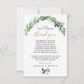 Groen in plaats van bruiloftsgeschenken Bedankkaar Aankondiging (Voorkant)