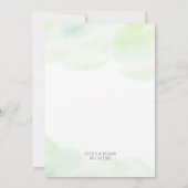 Groen & Indigo Succulenten Witte Bloemen Bruiloft Kaart (Achterkant)