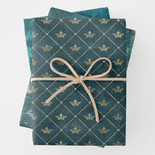 Groen inpakpapier Flat Sheet Set van 3 (In situ)