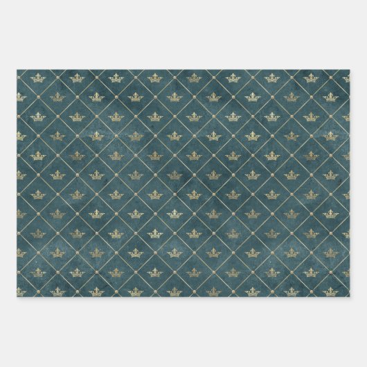 Groen inpakpapier Flat Sheet Set van 3 (Voorkant)