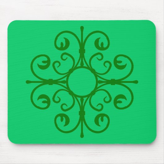 groen Ironwork op Green Mousepad Muismat (Voorkant)