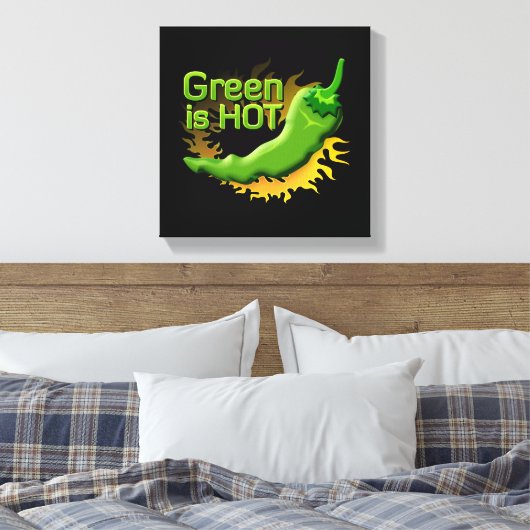 Groen is HOT Canvas Afdruk (Insitu (Slaapkamer))