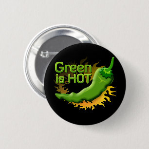 Groen is HOT Ronde Button 5,7 Cm