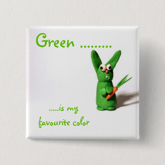 Groen........., .....is mijn favoriete kleur vierkante button 5,1 cm
